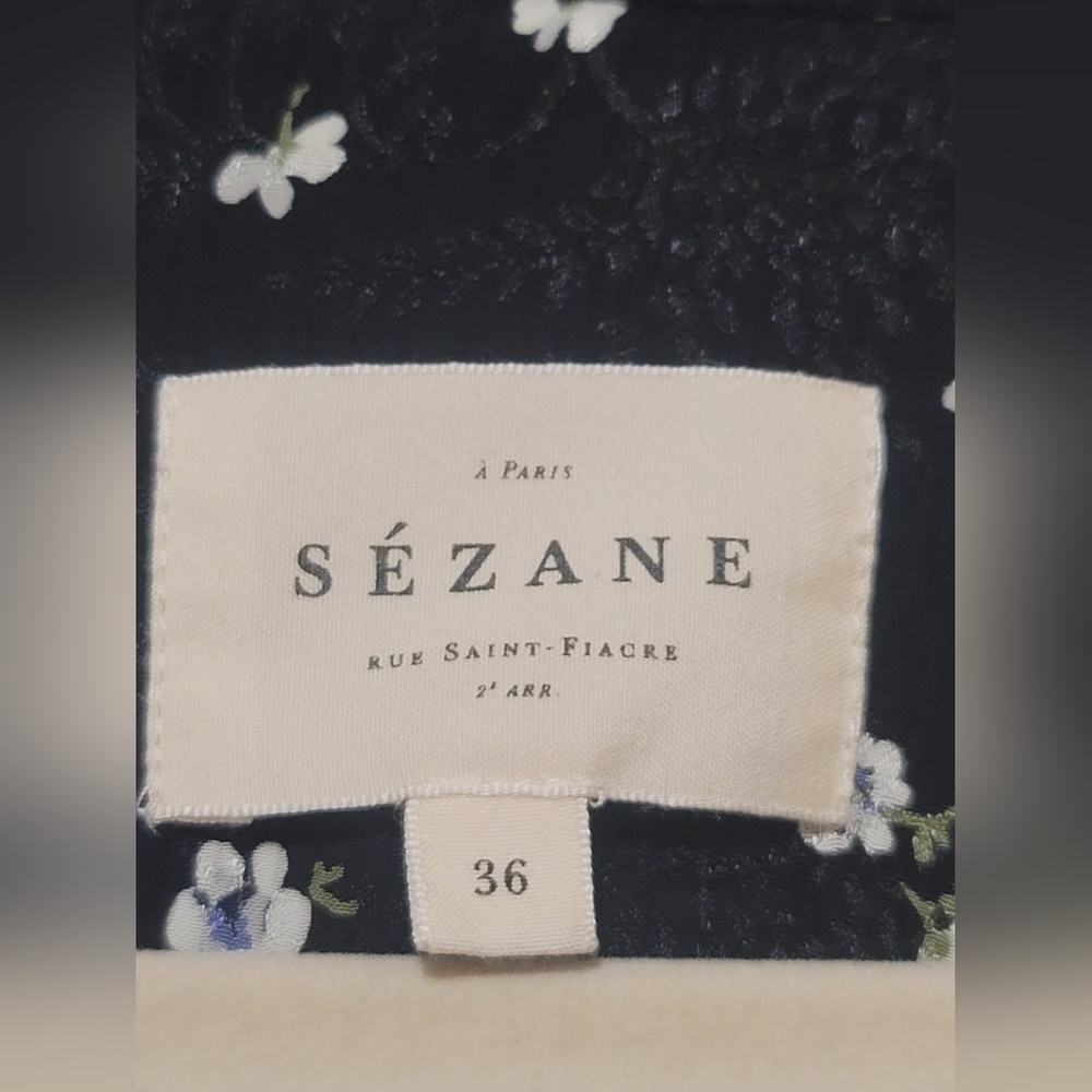 Sezane Black Floral Long Sleeve Dress - Picture 5 of 5